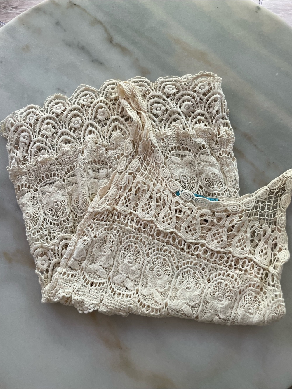 Crochet Lace Bandeau Dress - Cream